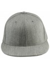 Flexfit Premium Fitted Flat Bill Cap - Heather Gray